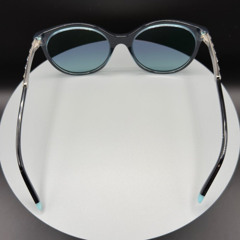Tiffany & Co TF 4175B 8285/9S Black Cat Eye Sunglasses Blue Lens 55 19 140 READ - Picture 12 of 15
